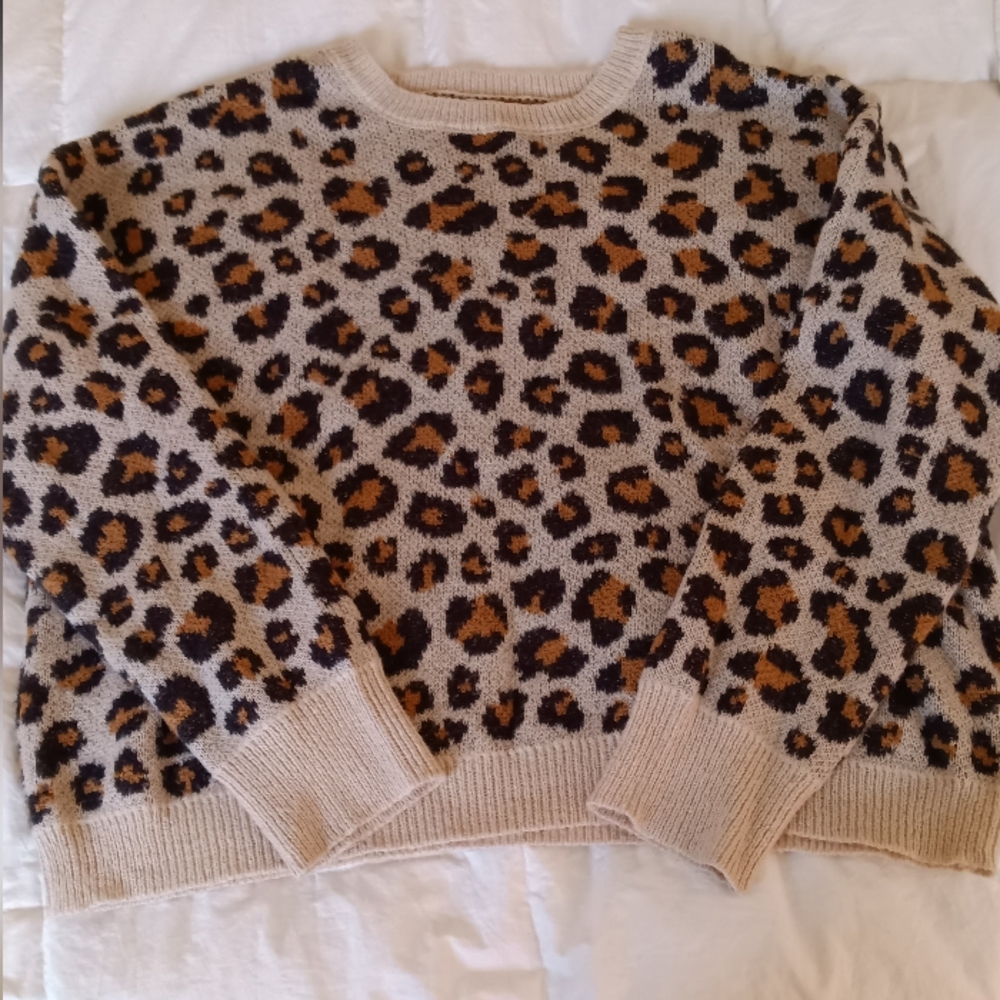 Leopard Print Crewneck Sweater